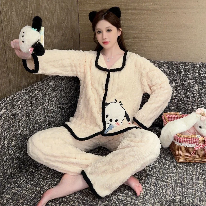 Sanrio нефритовая собака корицы с героями мультфильмов зимняя флисовая утолщенная