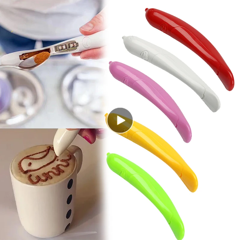 Latte Art Electrical Drawing Pen Coffee Carving Pen Coffee Stencils Cake Spice Cappuccino Decoration Pen Baking Coffee Stencils