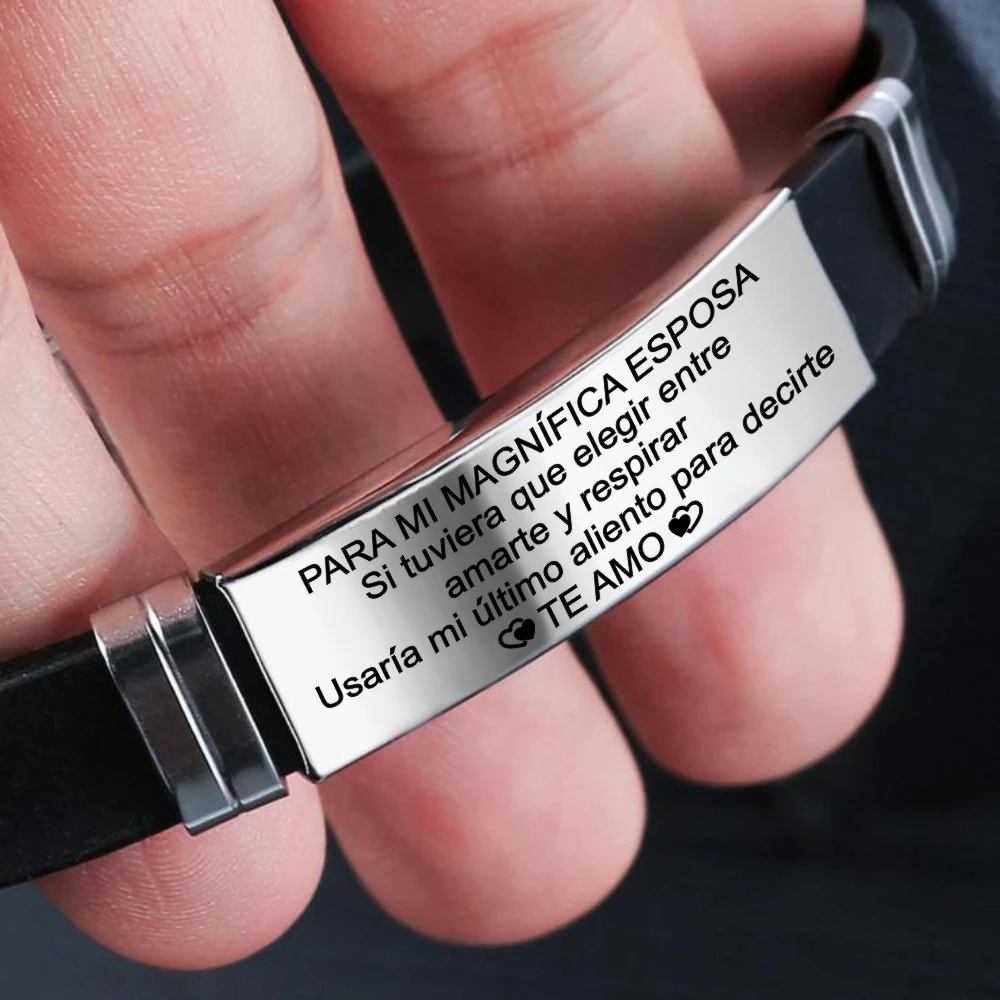 Испанский испанский браслет Español для MI magnicon ESPOSA кожаные браслеты из нержавеющей стали