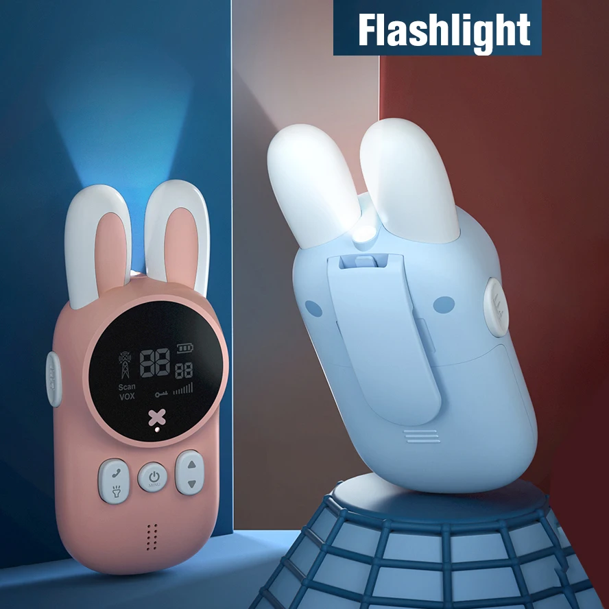 Mini Walkie Talkie Kids Toy Cute Rabbit Walkie Child Phone Handheld Two Way Radio 1-3KM Camping Wireless Intercom Children Gifts