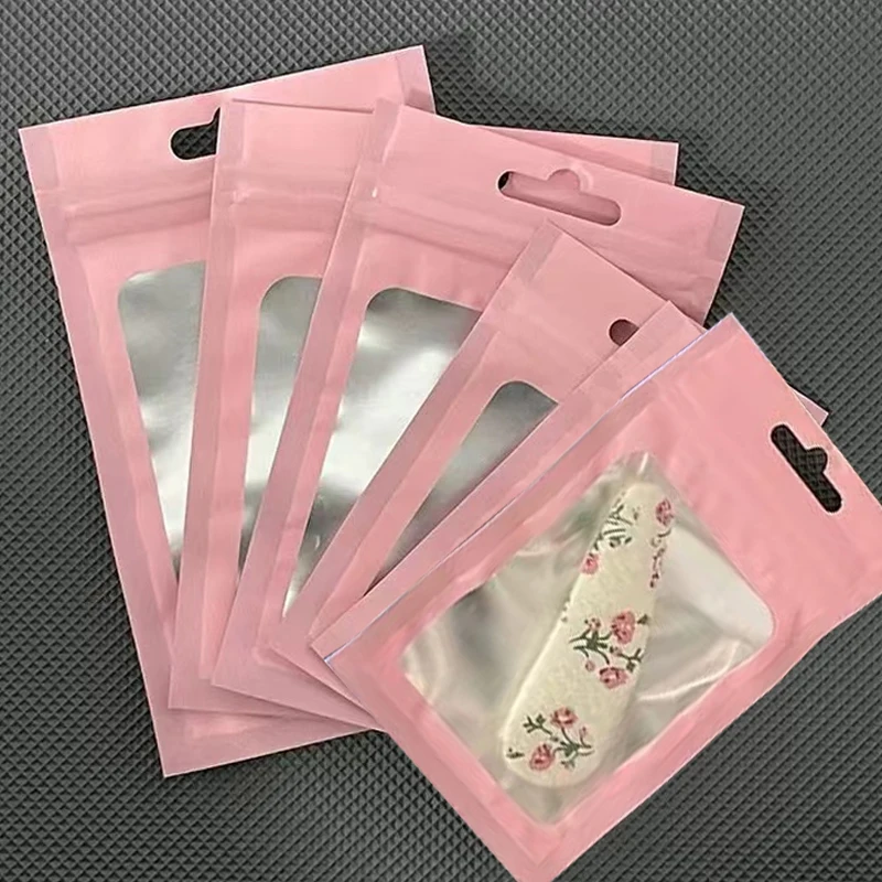 

50pcs/pack Matte Plastic Reclosable Pouches Aluminum Foil Hologram Food Pouch Jewelry Packing Water Proof Jewelry Bags Pouch