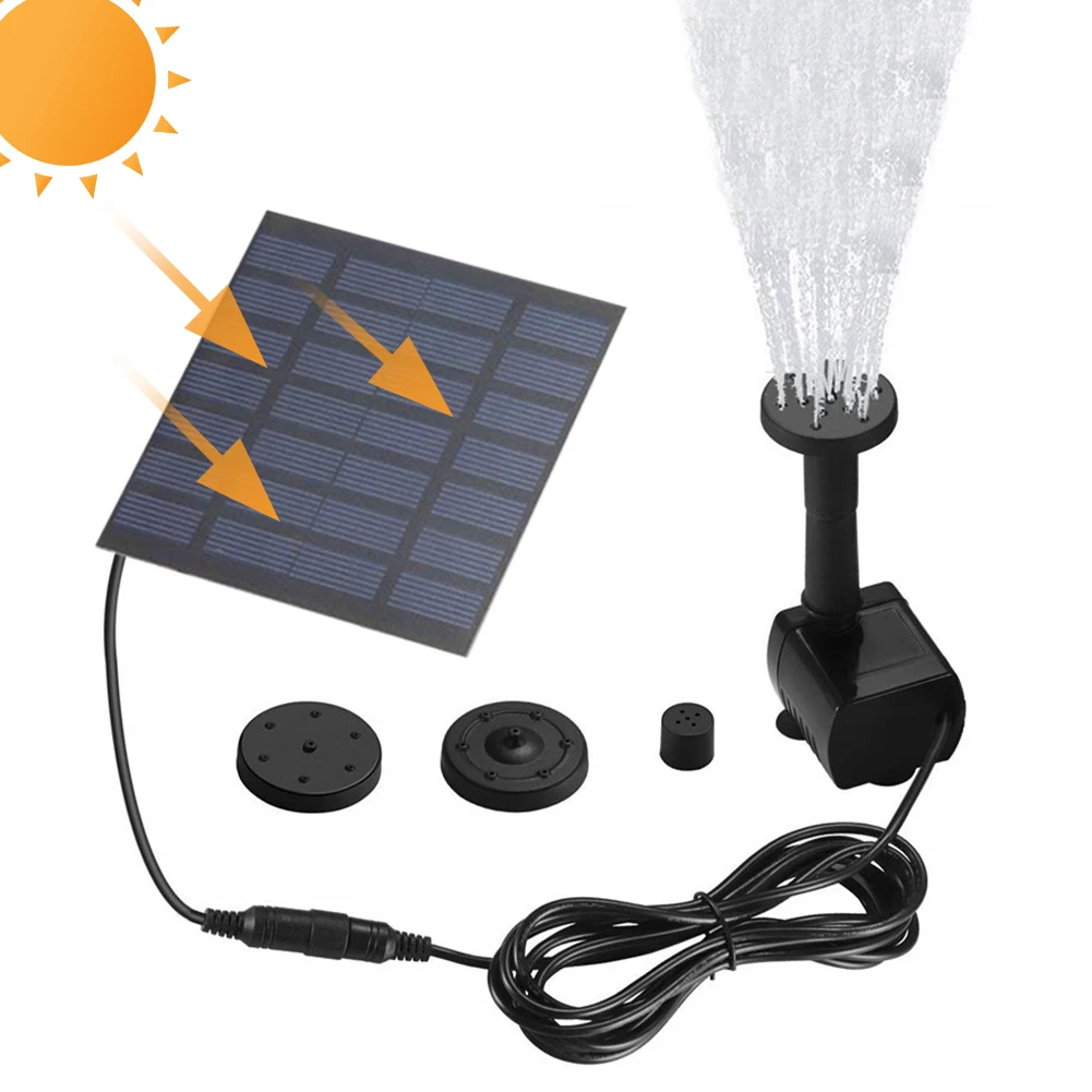 

Solar Fountain Pump With 5 Nozzles 180L/H Solar Powered Pump For Bird Bath Pond Garden Pond Pool Outdoor