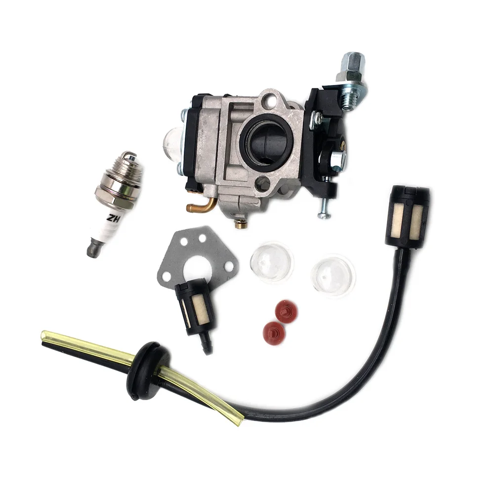 Карбюратор 15 мм для кустореза 43cc 49cc 52cc кусторез с уплотнительным шлангом Свеча