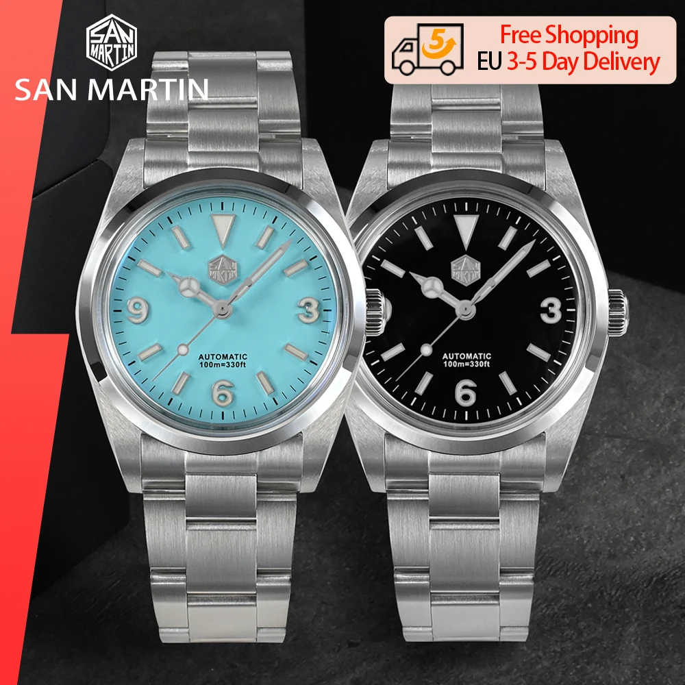 San Martin męski luksusowy zegarek 36mm 369 Dial odkryj serię wspinaczki moda pary Sport zegarek Unisex automatyczny mechaniczny 10Bar 2 San Martin męski luksusowy zegarek 36mm 369 Dial odkryj serię wspinaczki moda pary Sport zegarek Unisex automatyczny mechaniczny 10Bar 2