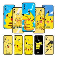 pokemon pikachu anime celular case funda for oppo a74 a15 a16 a93 a9 a5 a53 a16s a7 a5s f19 2020 a53s a12 a92 a3s black shell