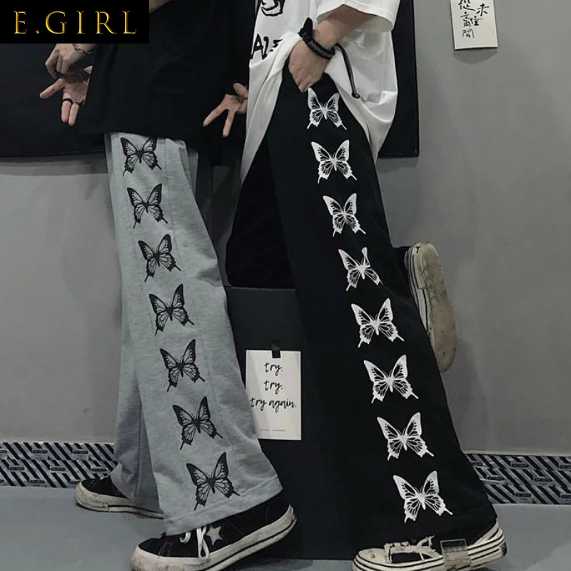 Pants Women Printed Leisure Chic Unisex Couples Trousers Harajuku Womens Loose Daily Setreetwear Hip-hop Ins Retro New Ulzzang
