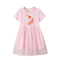 2022 lovely baby girls summer dress unicorn pretty flower clothes casual for toddler infant kids 2 7 year