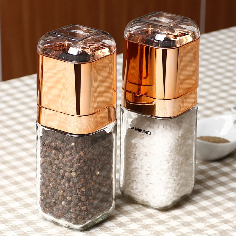 

Glass Seasoning Grinder Kitchen Organizer Spices Container with Lid Cooking Accessories Salt and Pepper Shakers Sugar Jar