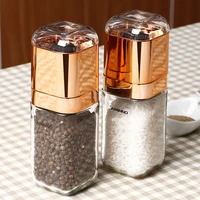 glass seasoning grinder kitchen organizer spices container with lid cooking accessories salt and pepper shakers sugar jar