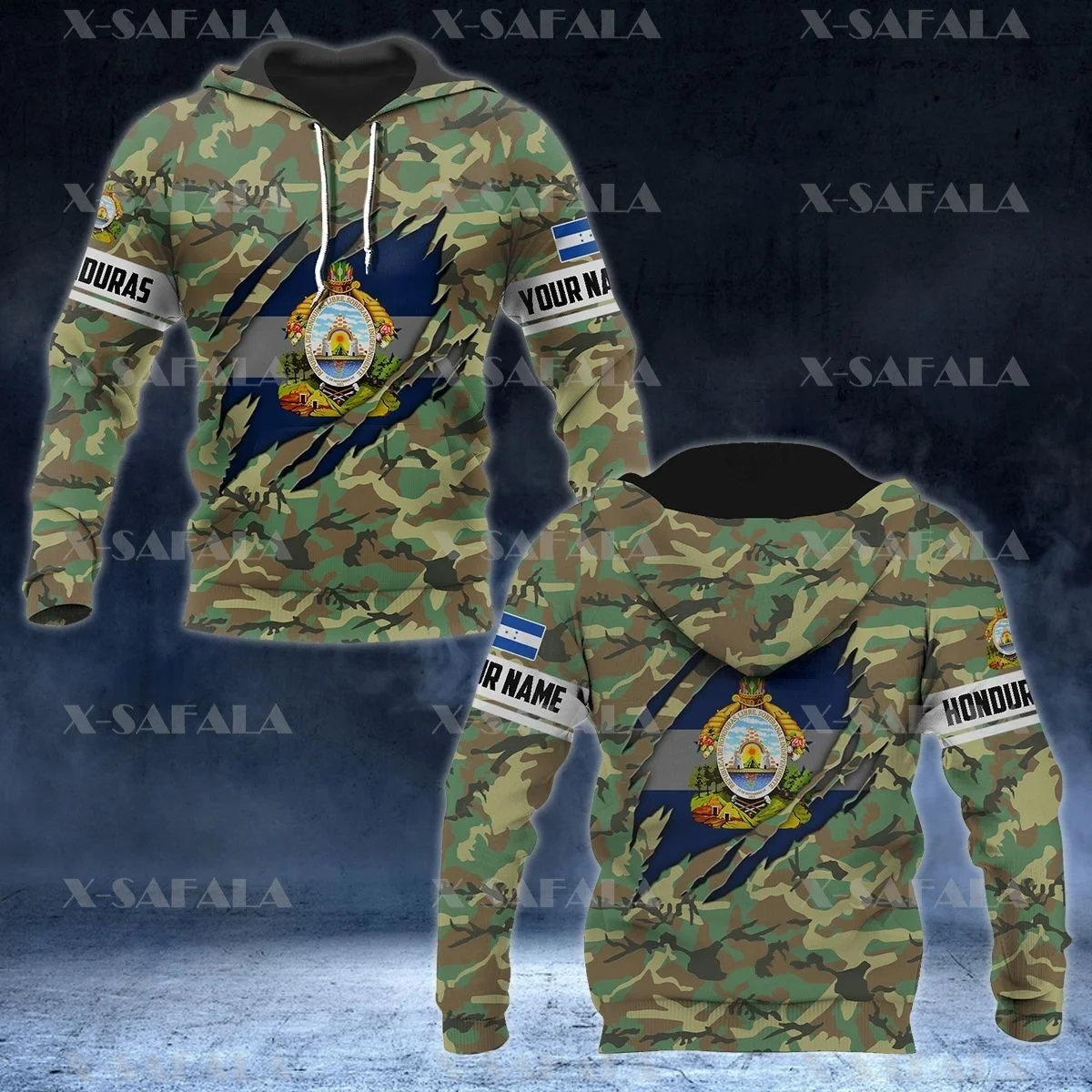

Толстовка с капюшоном с 3D-принтом гондурасского герба гордости, весенне-осенняя мужская и женская верхняя одежда в стиле Харадзюку, пуловер с капюшоном, спортивные костюмы на каждый день-2