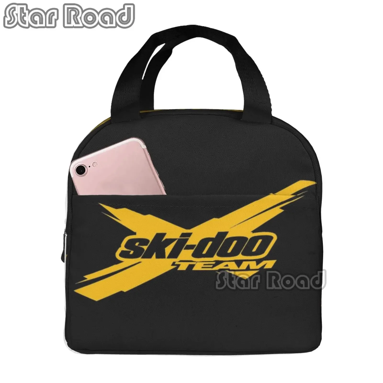 Женская сумка для ланча с логотипом команды черные камни аниме Портативный