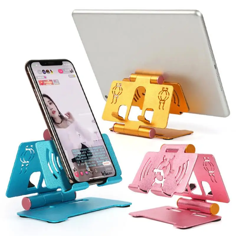 

Desktop Foldable Mobile Phone Stand Universal Black Non-slip Desk Support Multifunctional Aluminum Alloy Phone Holder Stand