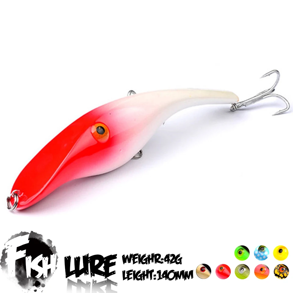 Fashion One Piece Zalt Pike 140mm 42g Undberg Stalker Musky Muskie Pike Bass Lure Bait Wobbler 3D Eyes Floating Crank Jerk Troll