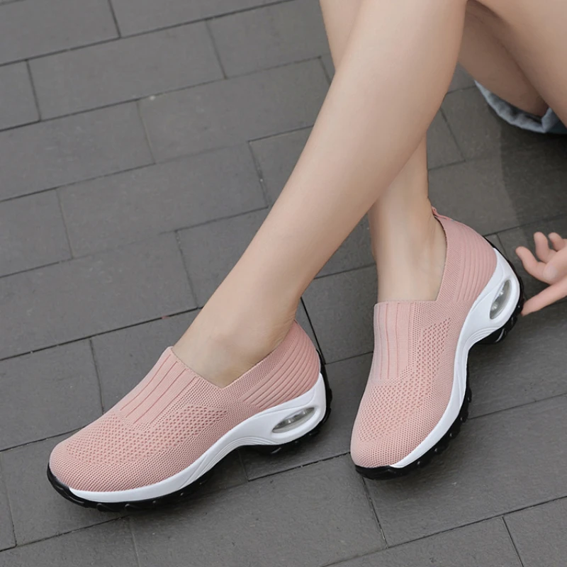 

Походные туфли для мам, Нескользящие и дышащие, новинка 2023, сетчатая повседневная женская спортивная обувь на толстой подошве для фитнеса и ходьбы