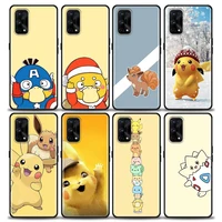 pokemon vulpix psyduck phone case for realme 5 6 7 x7 x50 5g pro ultra 7i c3 c11 c15 xt silicone case cover pikachu