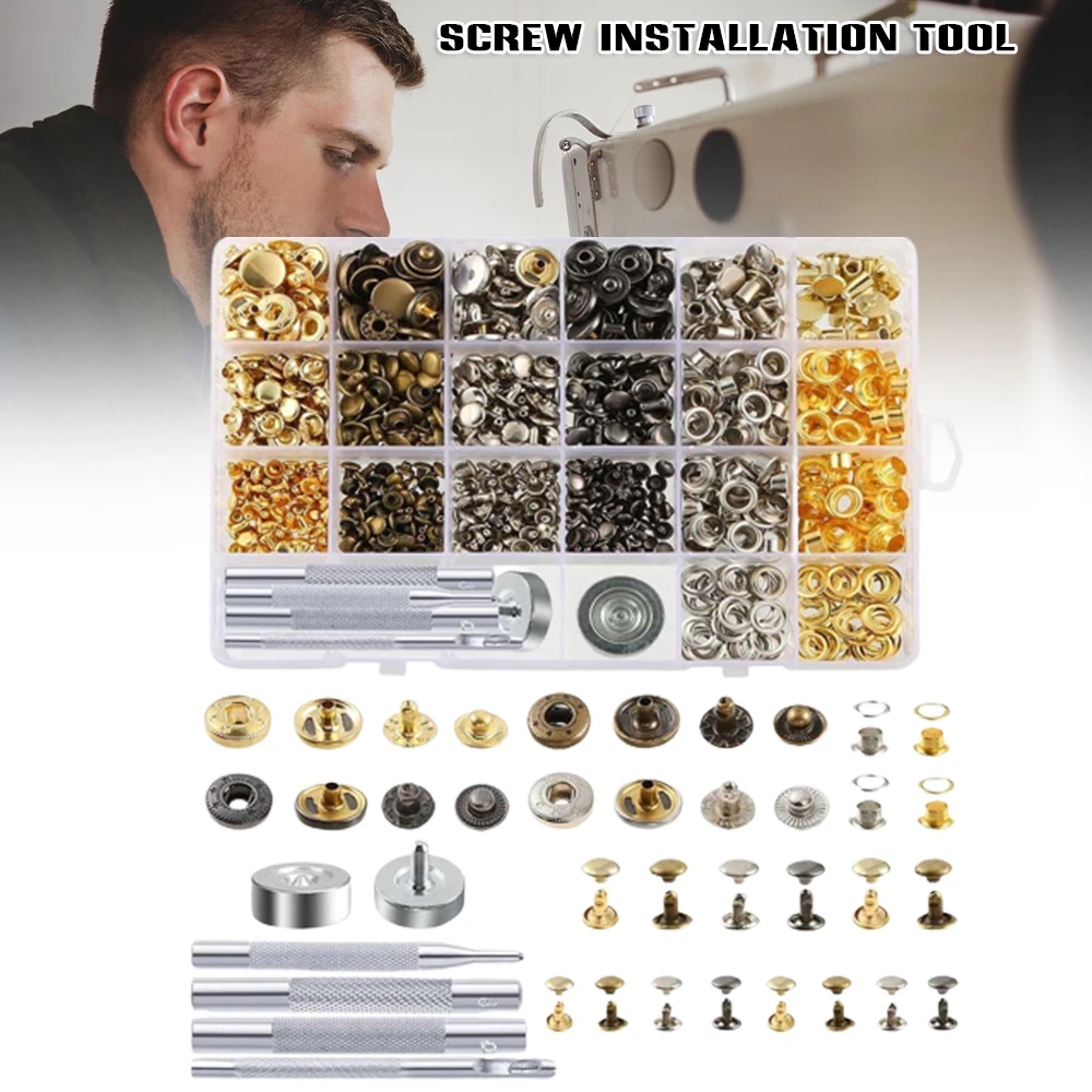 

Набор стильных защелкивающихся креплений, включая рельефные петли для кожаных курток и джинсов