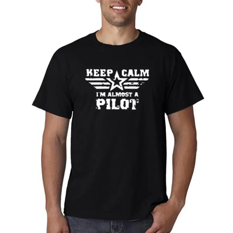 

On Sale New Fashion Summer Slim Fit T-Shirtkeep Calm, I'M Almost A Pilot (Flight Simulator Rc Dvd Drone Rtf Yoke) Tee Shirt