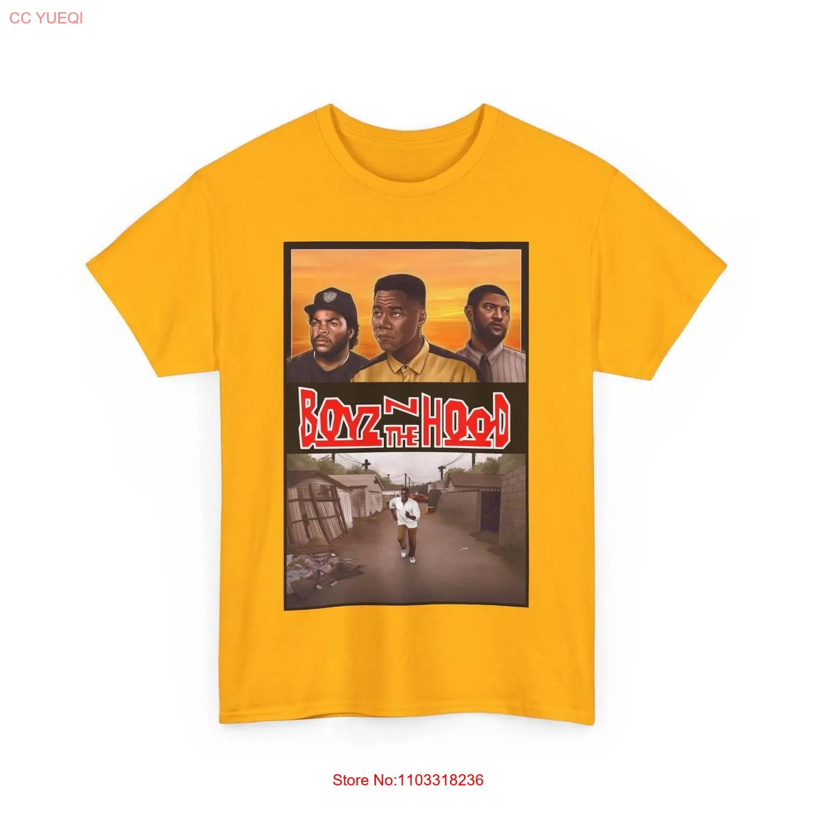 Boyz N капюшон фильм футболка кубик льда Куба Gooding Jnr унисекс Тяжелая хлопковая