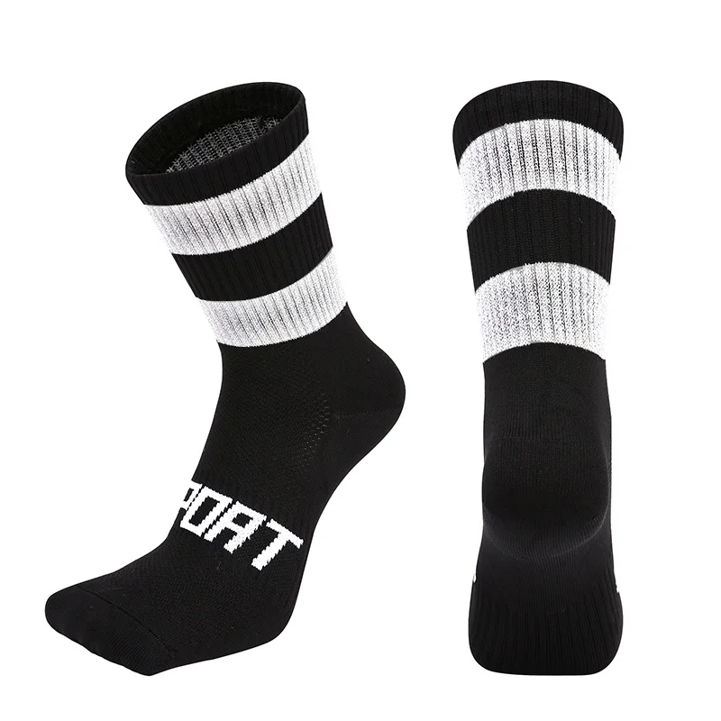 

2022 New Professional Night Riding Reflective Cycling Socks Breathable Bicycle Socks Running Socks Fitness Socks
