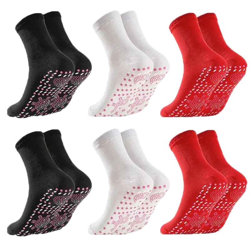 6 Pairs Self-heating Massage Socks Women's Outdoor Socks Men Socks Tour Magnetic Therapy Comfortable Winter Warm Sports Socks