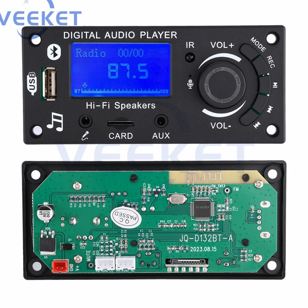 12V LCD ekran Mp3 çözme kurulu Bluetooth 5.0 modülü araç ses anakart FM radyo desteği ile kayıpsız formatları