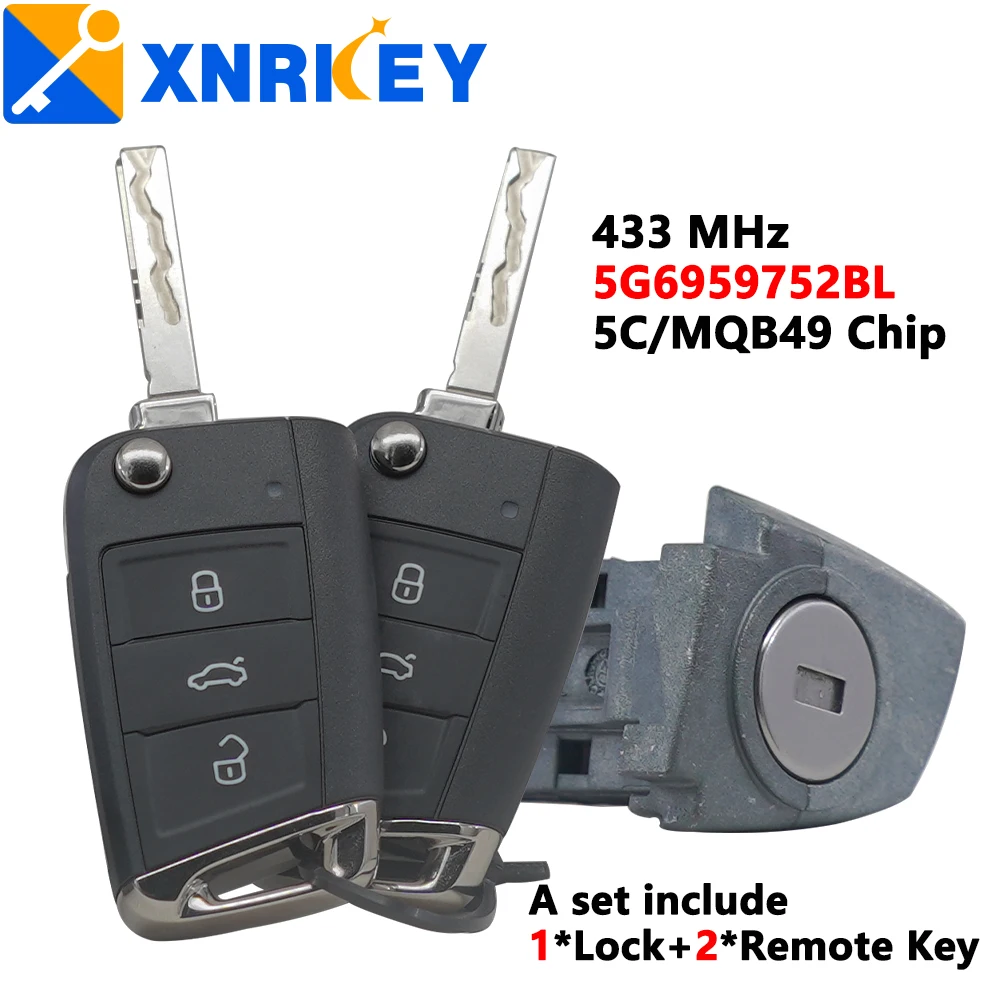 

XNRKEY для VW Golf Mk7 Polo Tiguan Skoda Octavia Leon 5G6959752AB BB безключевой смарт-ключ для автомобиля Megamos AES MQB чип