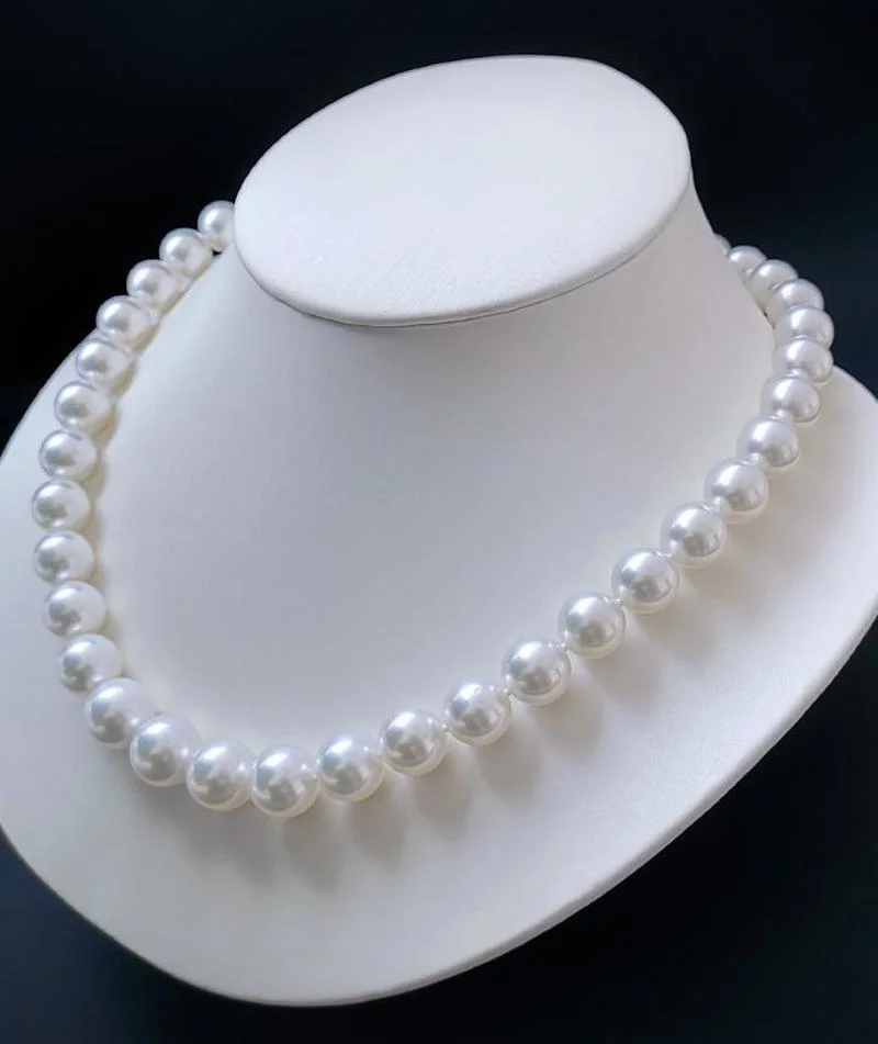 

Elegant High-end 18"11-13mm Natural South Sea Genuine White Round Pearl Necklace for Women Jewelry Chains Necklace