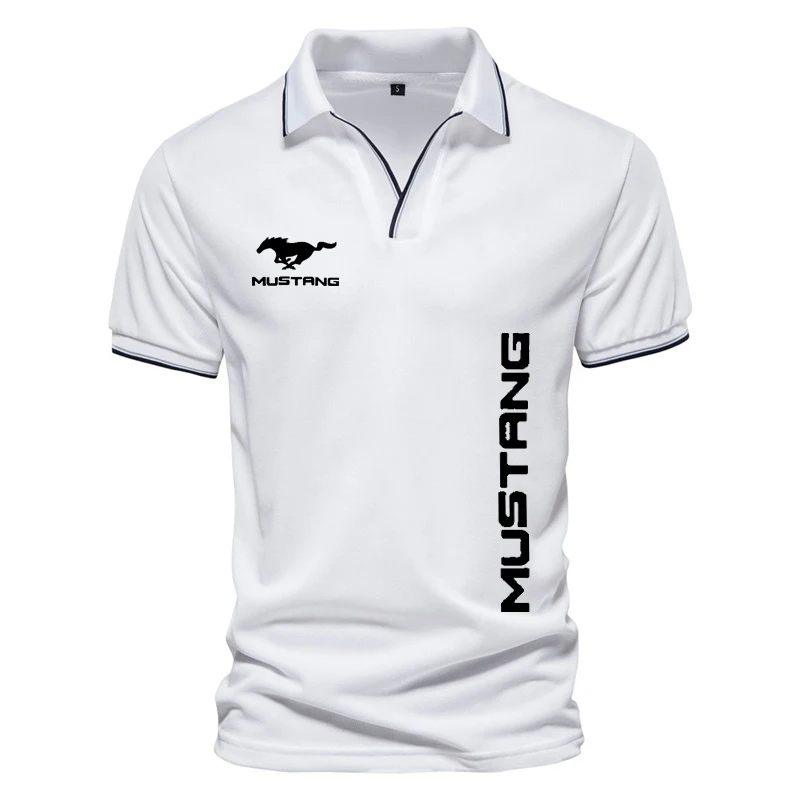 

Summer T-shirt Comfortable Soft Men's T-shirt Mustang car logo print High quality cotton Harajuku Men's Sports Short Sleeve