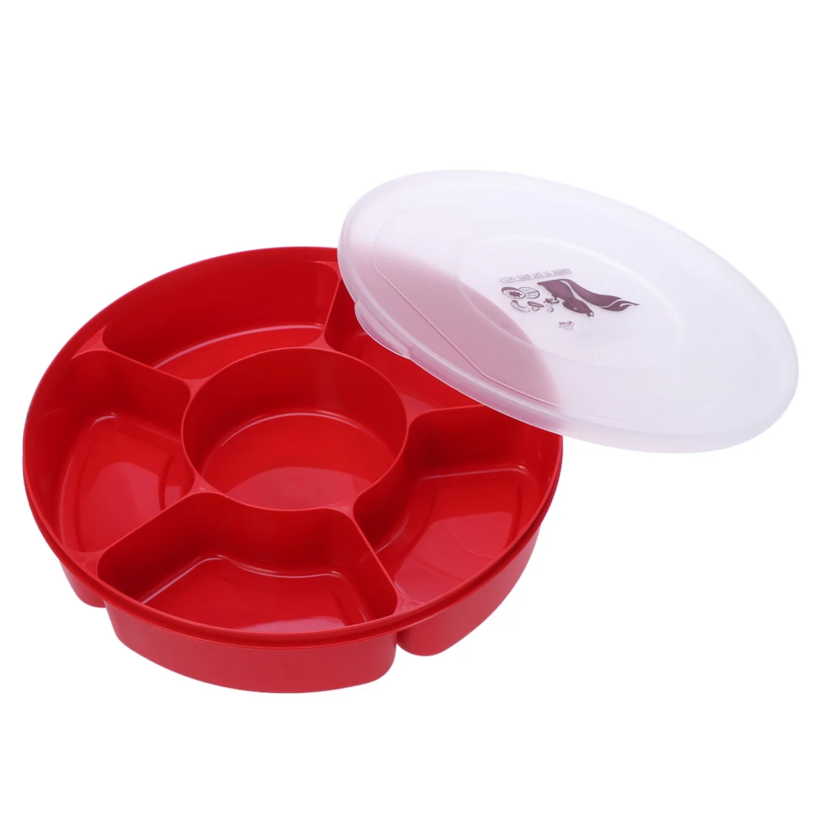 

Tray Serving Snack Fruit Candy Divided Box Platelid Platter Dish Appetizer Storage Driedplates Nutcompartment Container Snacks