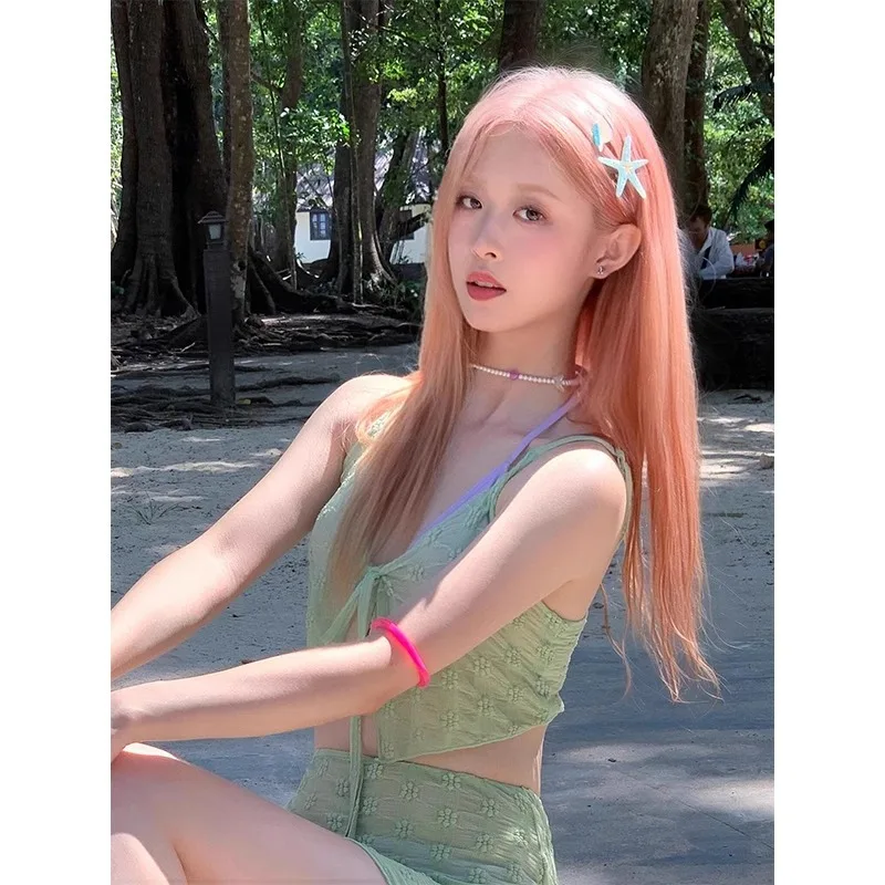 Новинка 2024 женское пикантное пляжное платье в Корейском стиле комплект бикини