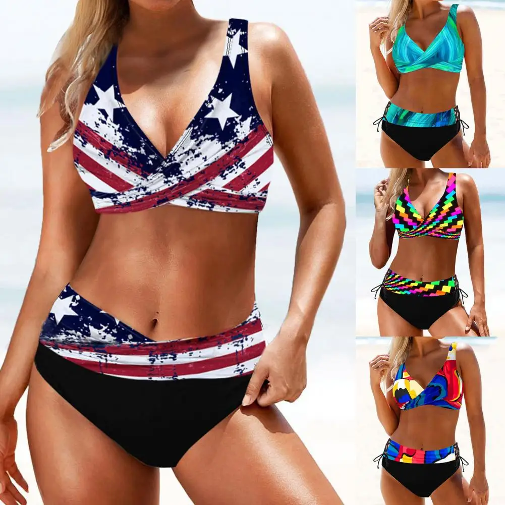 

Купальник, комплект, пляжная одежда, купальный костюм, Быстросохнущий мягкий очаровательный бюстгальтер с запахом, трусы, купальник