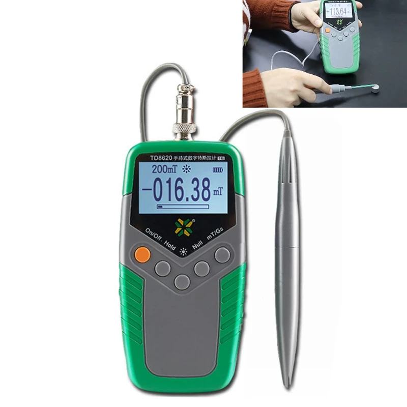 

Digital Tes la Meter Permanent Magnet Gauss Meter Gaussmeter Surface Magnetic Field Tester with 5% Accuracy 0-2400mT