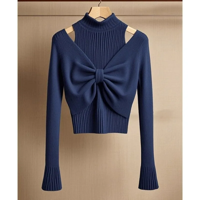 Осень 2023 новый темпераментный полуводолазка с длинными рукавами однотонный