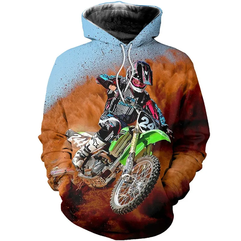 

Autumn Casual men's 3D All Over Printed Motorcycle zipper hoodie Fashion unisex Harajuku street Long sleeve pullover Jacket