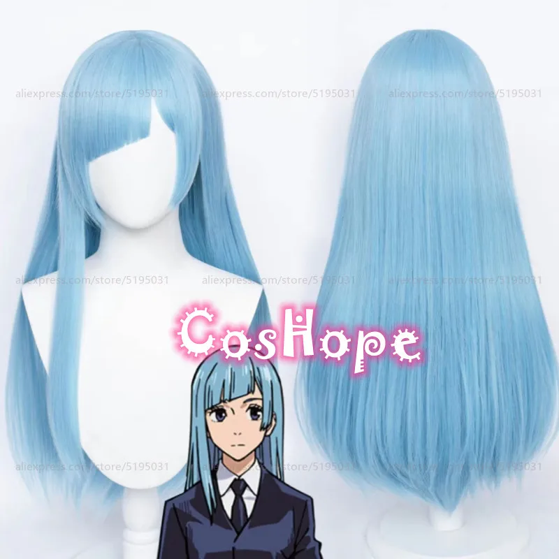 Парик для косплея джутсу касин Мива Касуми, длинный прямой синий аниме-парик для косплея, термостойкие синтетические волосы, 70 см