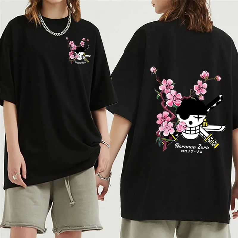 2022 Summer New Roronoa Zoro Print T Shirt Women Men One Piece Anime Tee Shirt Oversized New Unisex T-shirts Streetwear Cosplay 1