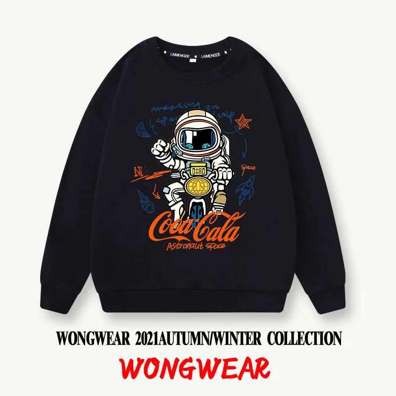 Свитер мужской с принтом кока-колы и астронавта весна-осень 2022 | Мужская одежда