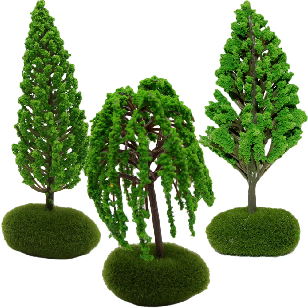 

3pcs Miniature Road Tree Landscape Tree Decoration Sand Table Tree Ornaments