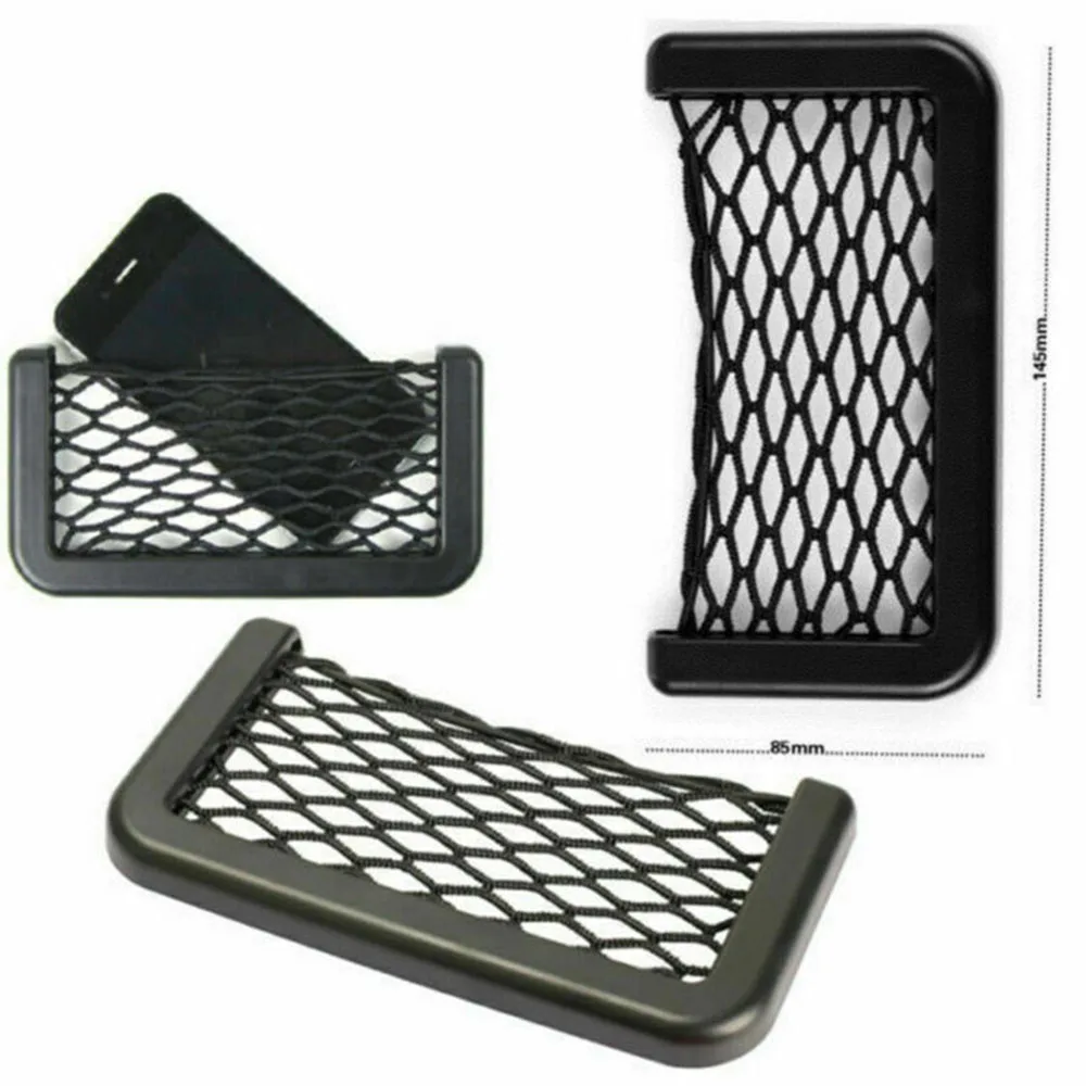 

Organizer Storage Net Bag Universal Accessories Back Black Phone Holder