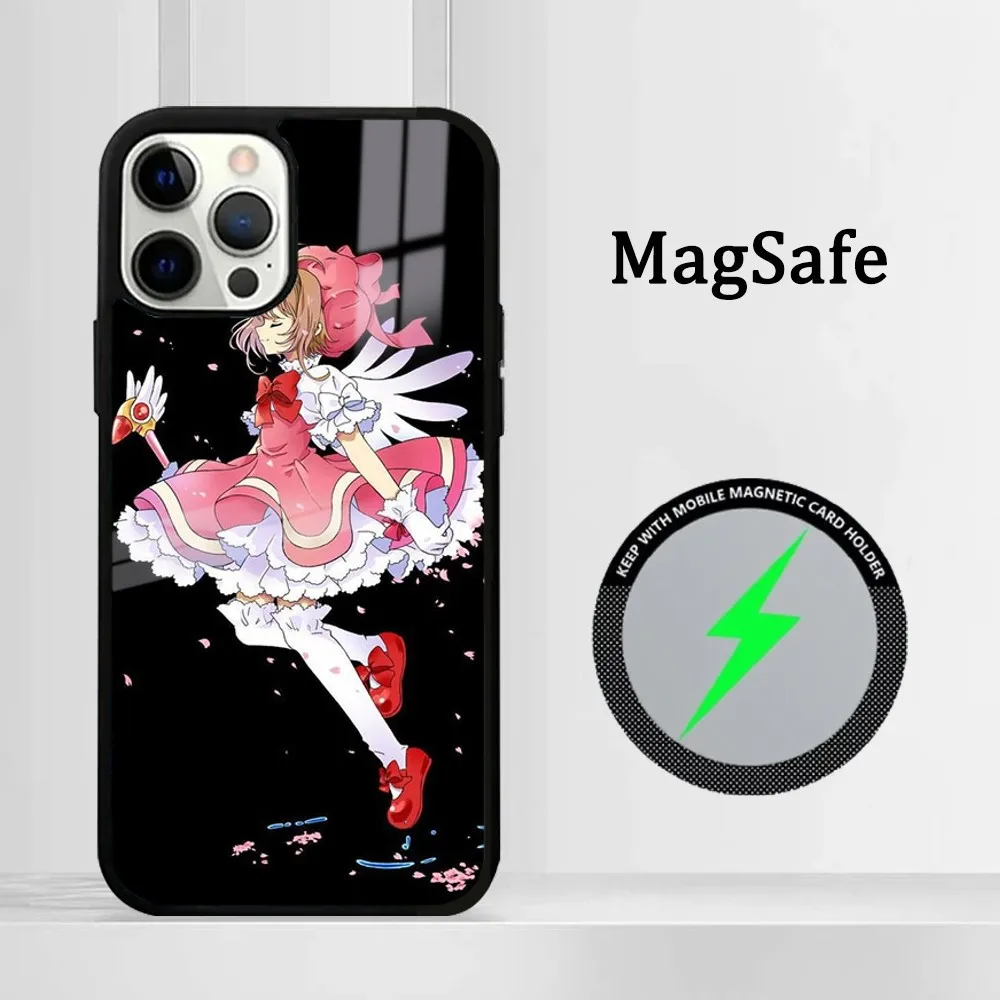 Чехол для телефона A-Anime C-Cardcaptor S-Sakura iPhone 16 15 14 13 12 11 Pro Max Plus Mini Magsafe Mirror беспроводной