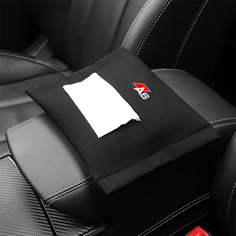 

Car Hanging Type Armrest Box Tissue Storage Bag Napkin Paper Case Accessories For Audi A6 A3 8P 8V A4 B8 B6 C6 C5 Q7 Q8 TT TTS