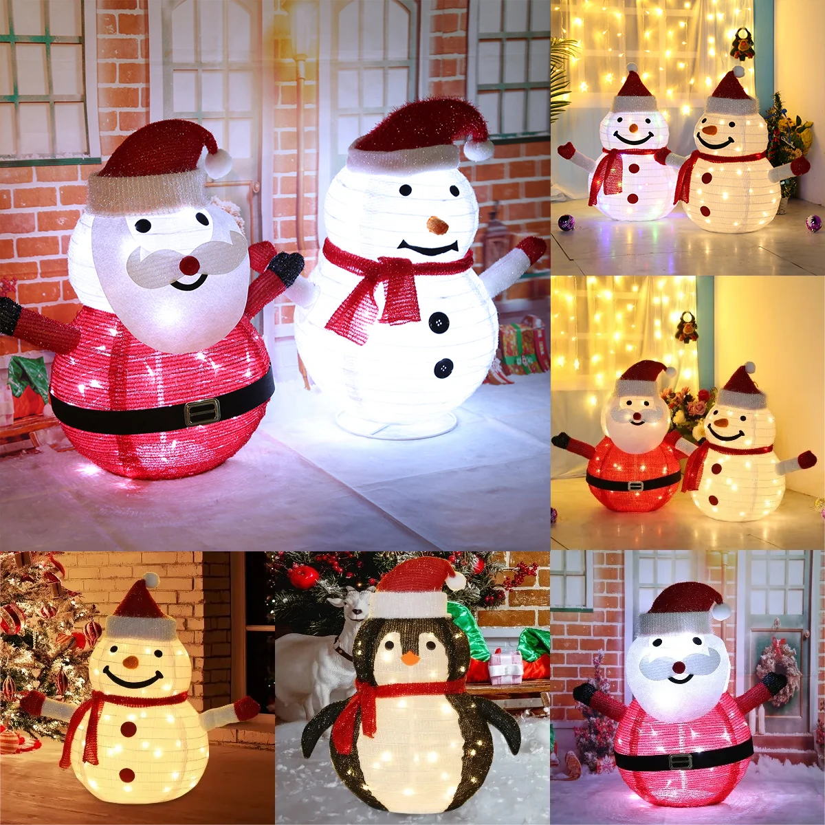 

Рождественское украшение, снеговик, Санта-Клаус, светящийся, водонепроницаемый снеговик, Санта-Клаус, модель со светодиодной подсветкой, для дома, улицы, Рождественский Декор