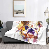 3 print funny english bulldog head dog pattern blanket flannel spring autumn dog face breathable soft blanket bed sofa bed cover