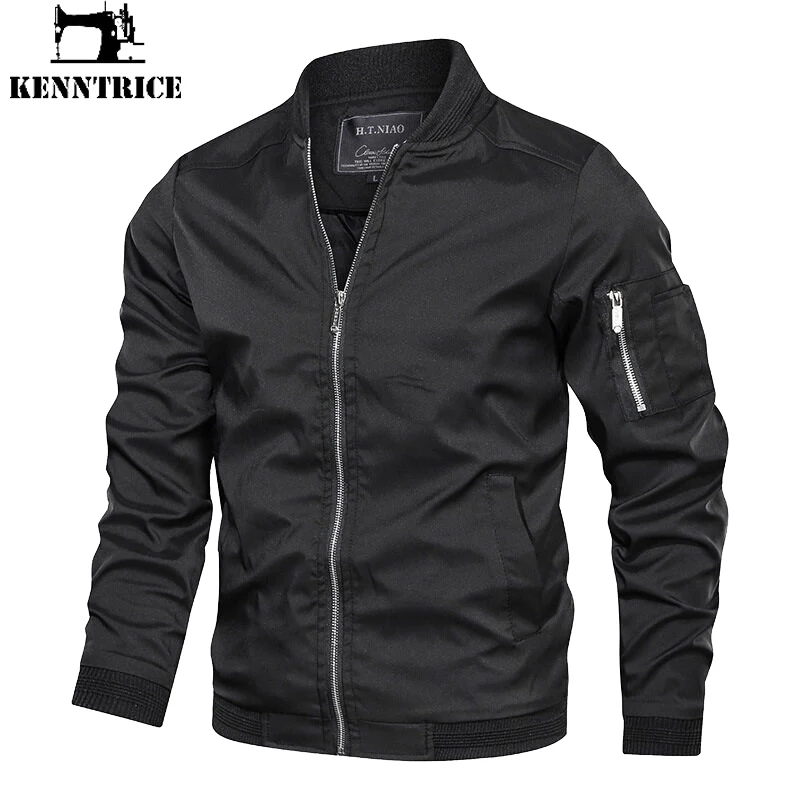 Kenntrice Men's Bomber Jacket Thin Clothing Aviator Jackets Track Jackets For Man Fashion Clothes Male Spring Coats Loose Coat