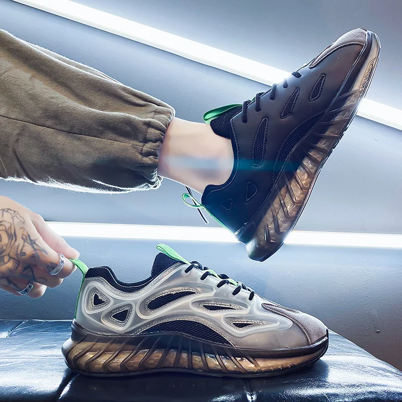 

Мужская обувь весна-осень 2022 Модные дышащие повседневные сетчатые спортивные туфли попкорн мягкая подошва универсальные туфли для папы