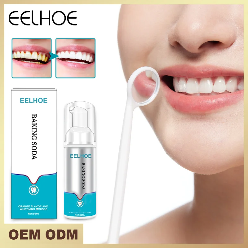 

EELHOE Foam Toothpaste Press-type Whitening Tooth Mousse Remove Yellow Tartar Smoke Stains Oral Cleaning Toothpaste