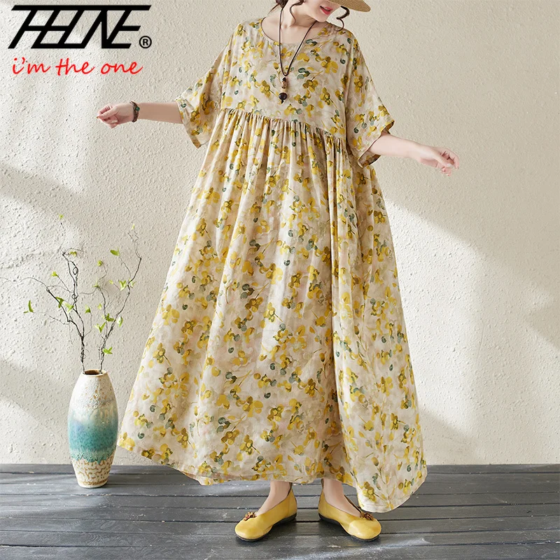 Летнее платье THHONE для женщин 2024 Vestidos Para Mujer длинное богемное индийское корейская