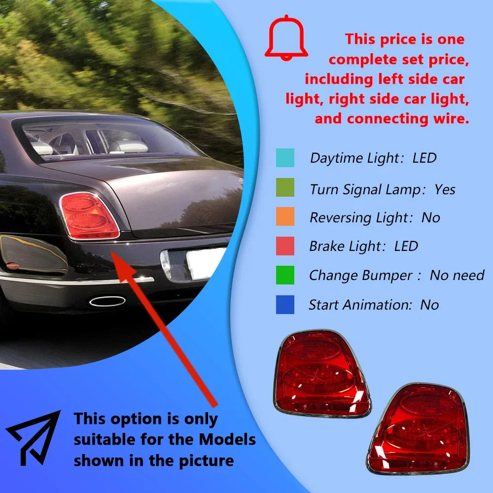 Замена задних фонарей для Bentley Flying Spur 2005-2013, светодиодные задние фонари автомобиля, инструменты Plug and Play, аксессуары для сборки