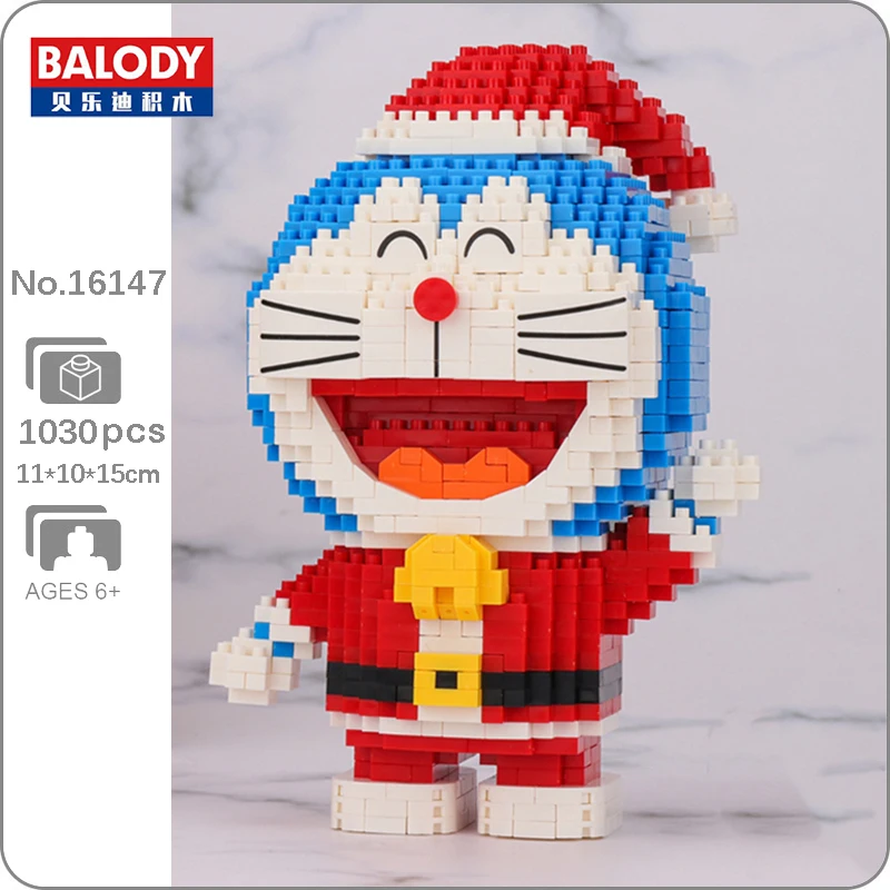 

Balody 16147 Doraemon, Счастливого Рождества, Санта-Клаус, кот, животное, робот, мини-алмазные блоки, кирпичи, игрушки для детей, без коробки