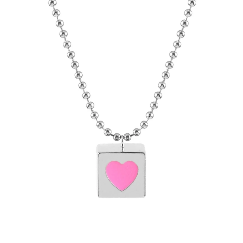 

Square Heart Pendant Clavicle Chain Women Girl Teen Jewelry Ornament Birthday X3UD